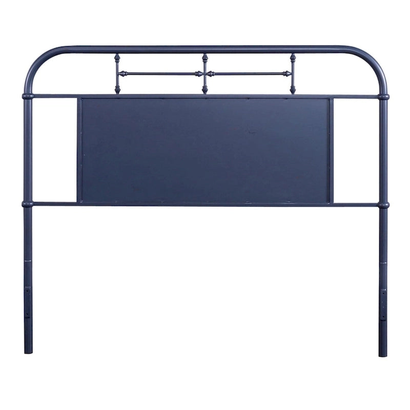 Distressed Metal Queen Headboard - Antique White or Navy Blue