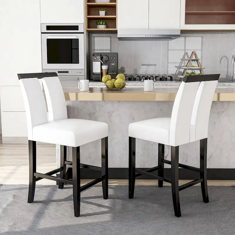 Chaises de comptoir rembourrées modernes (lot de 2)