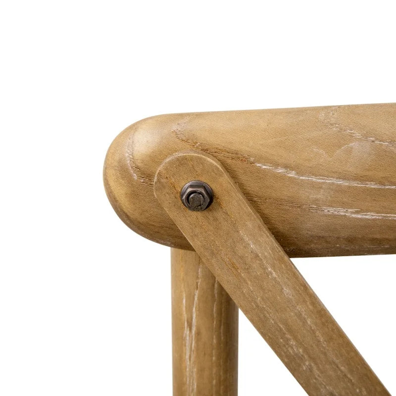 Modern Solid Wood Stacking Cross Back Dining Chairs (Set of 2)