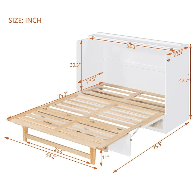 Full Size Murphy Bed with Storage Drawers