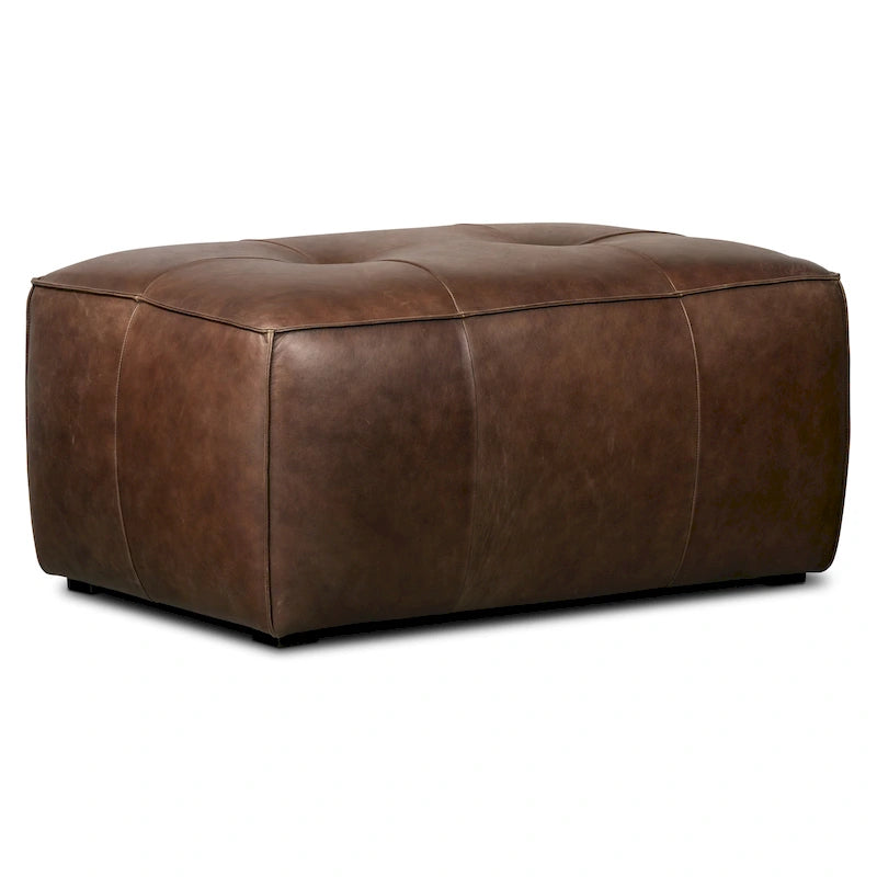 Pouf en cuir