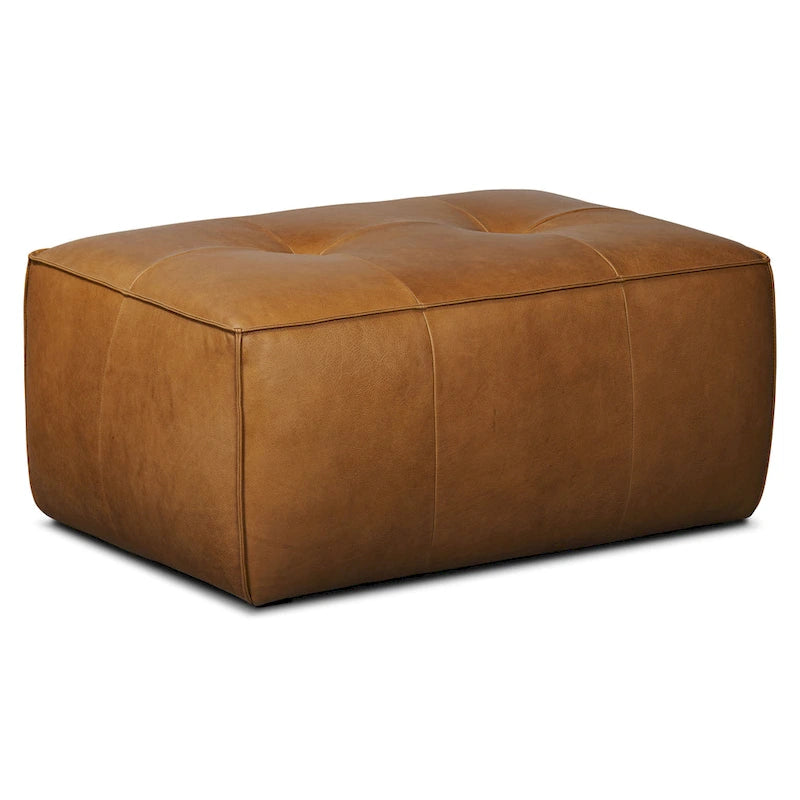 Pouf en cuir