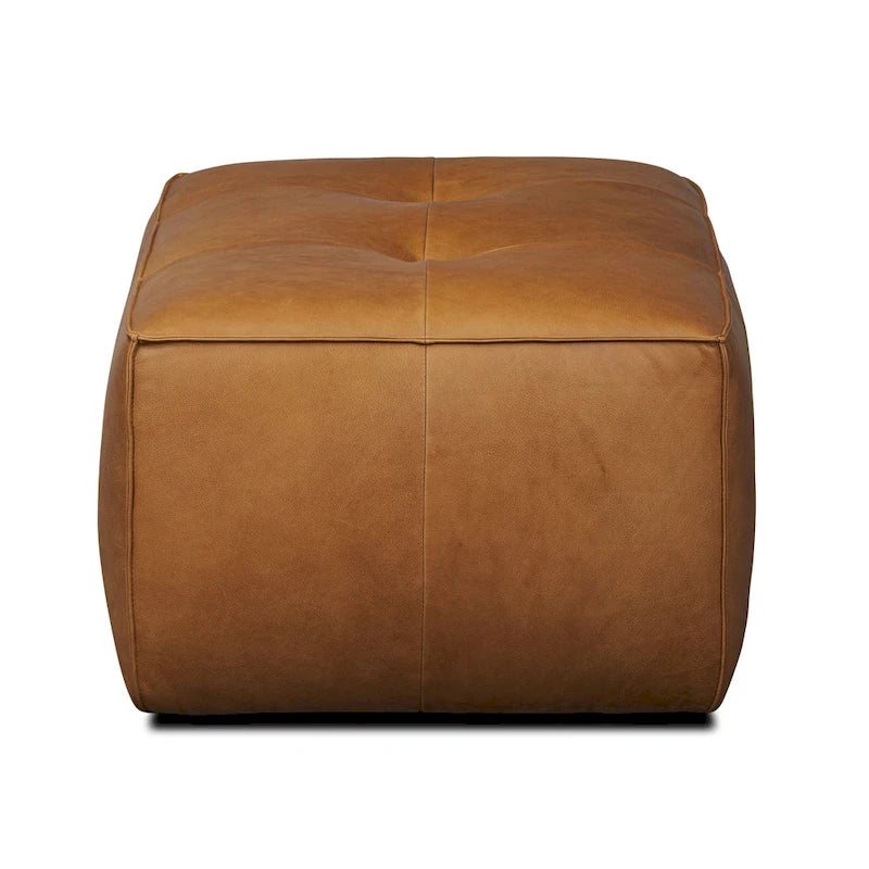 Pouf en cuir