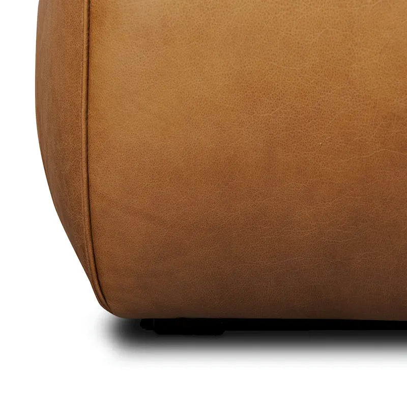 Pouf en cuir