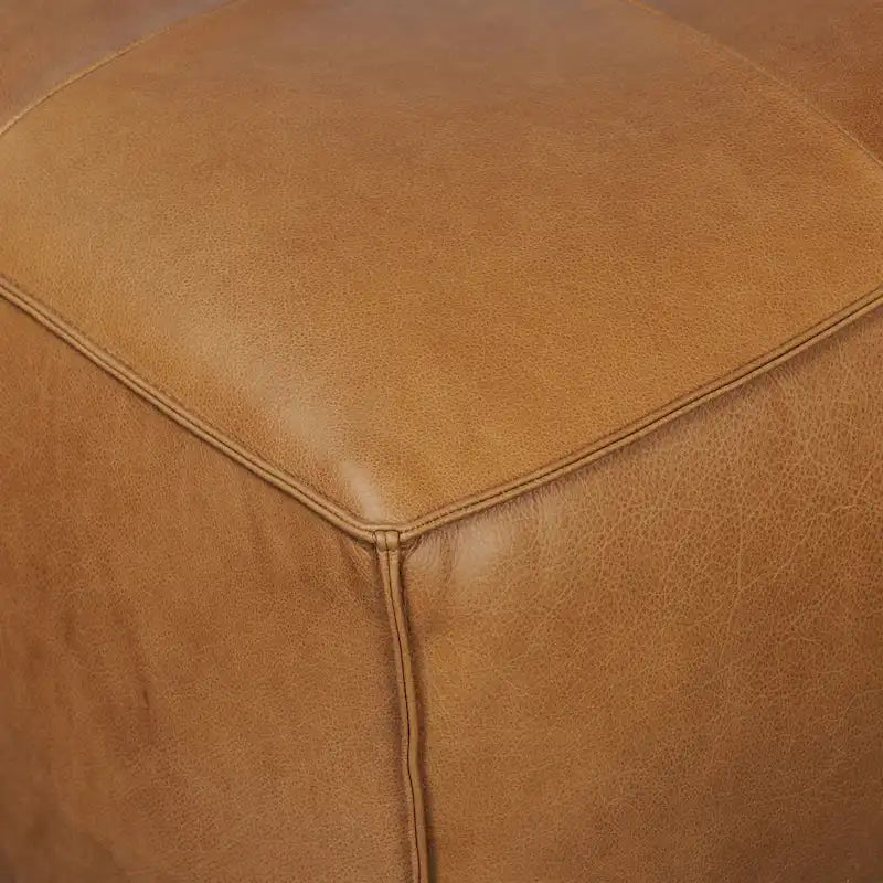 Pouf en cuir