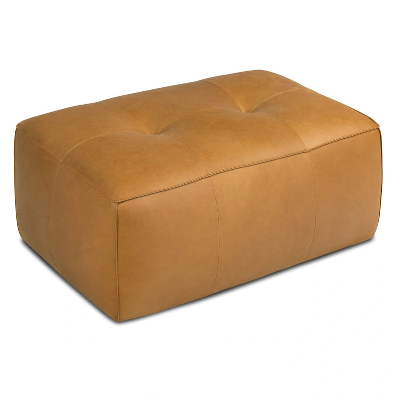 Pouf en cuir