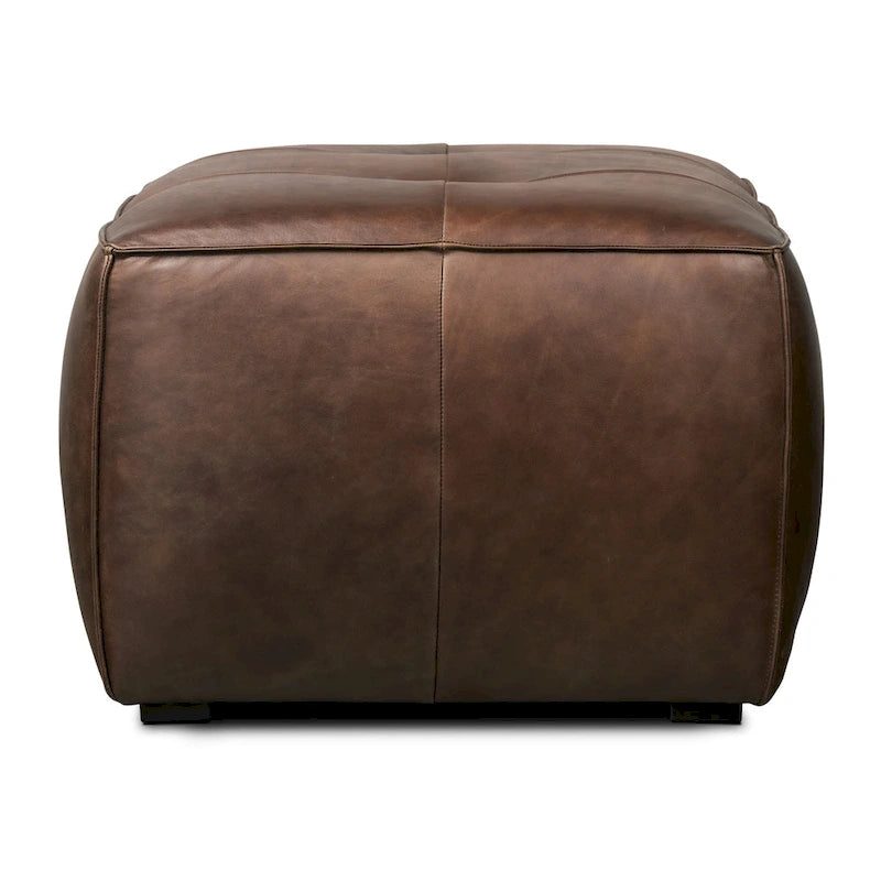 Pouf en cuir