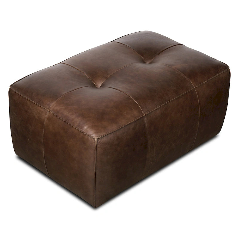 Pouf en cuir