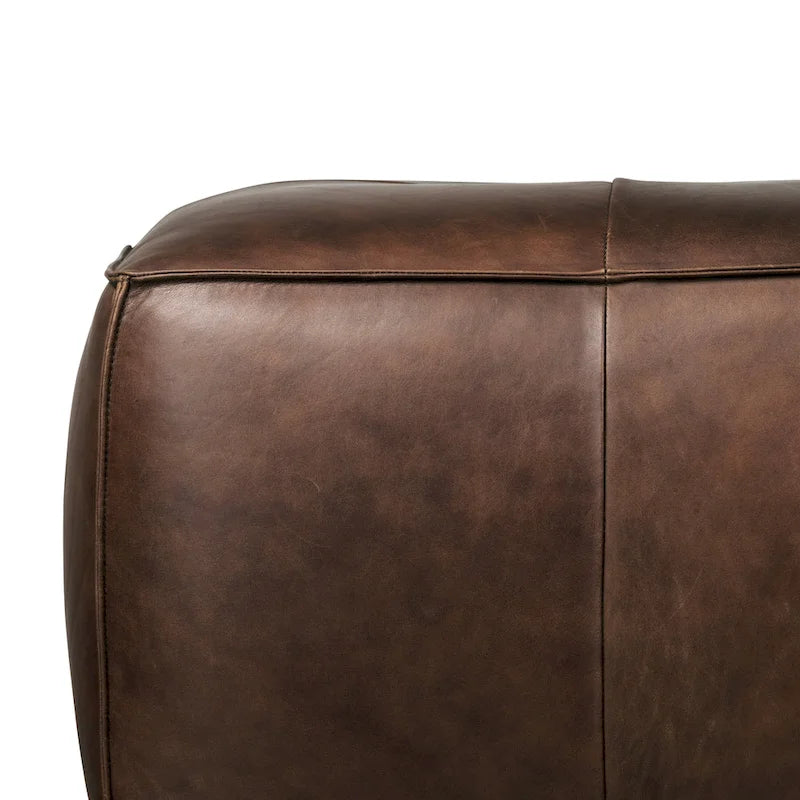 Pouf en cuir