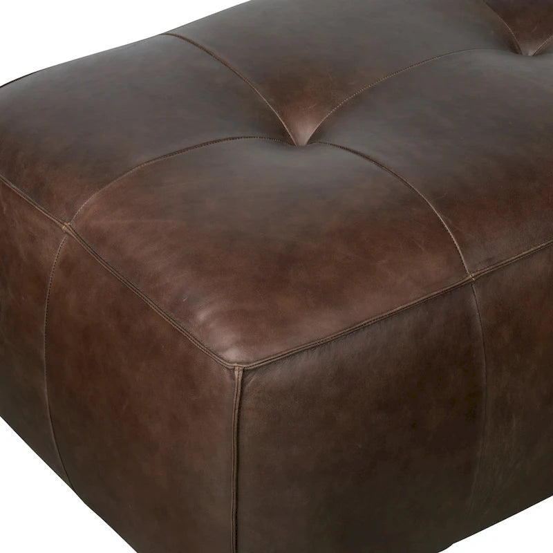 Pouf en cuir