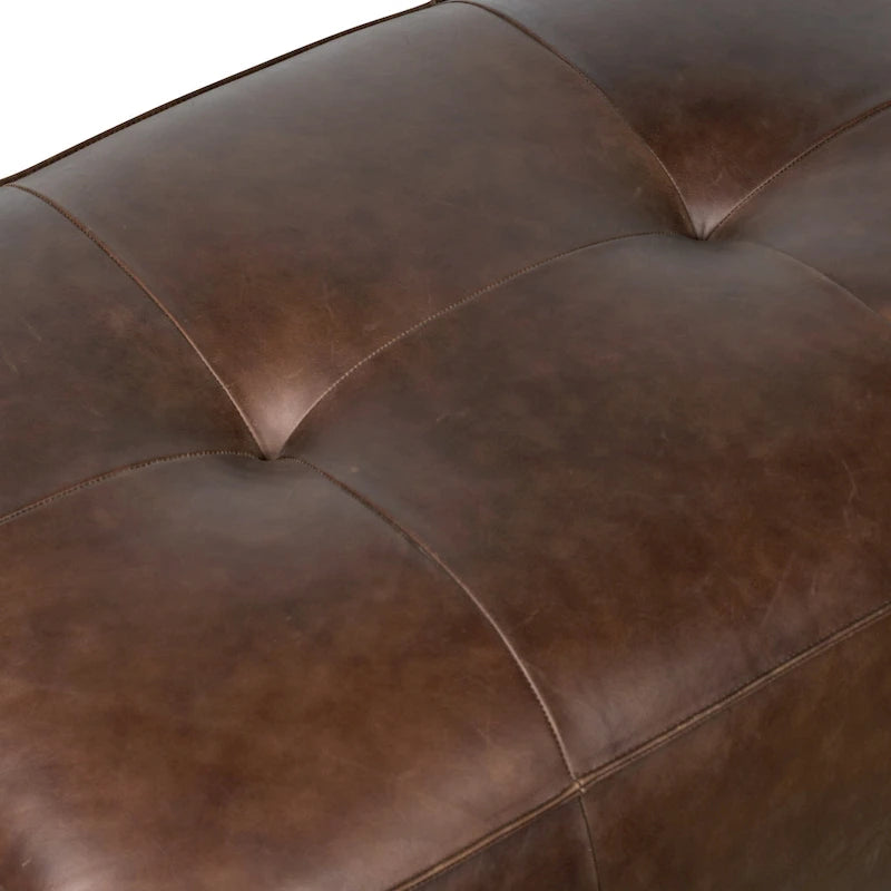 Pouf en cuir