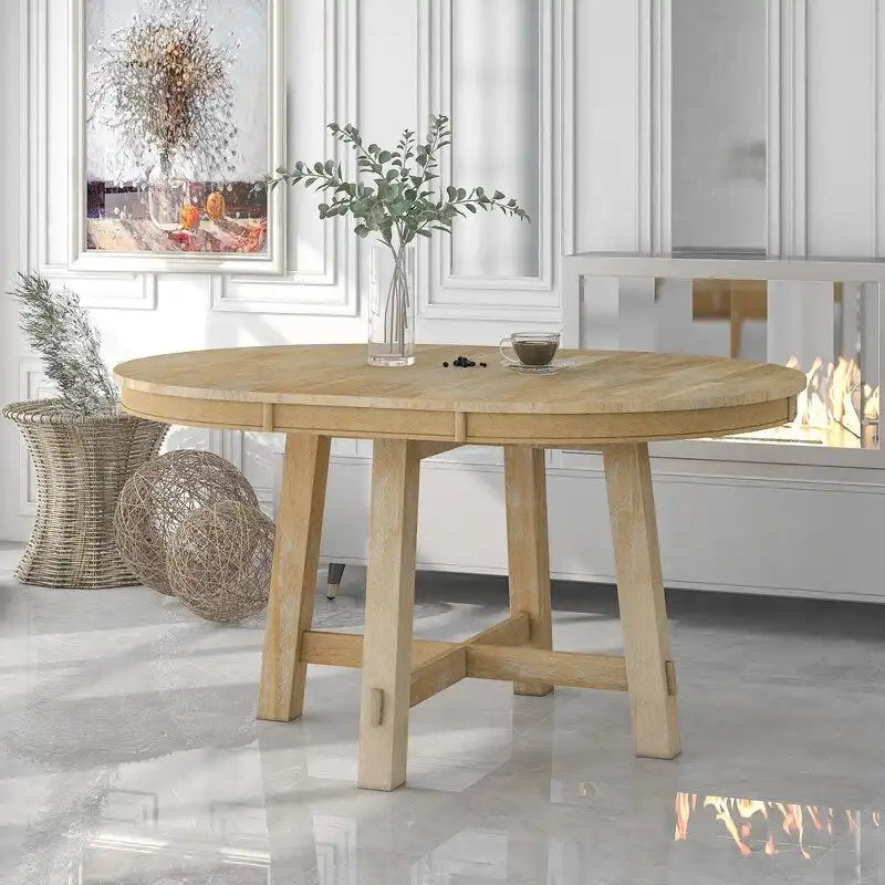 Extendable Adjustable Round/Oval Dining Table